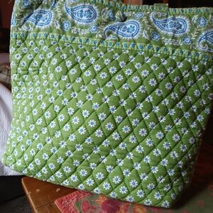 Vera Bradley Green Floral Tote Bag